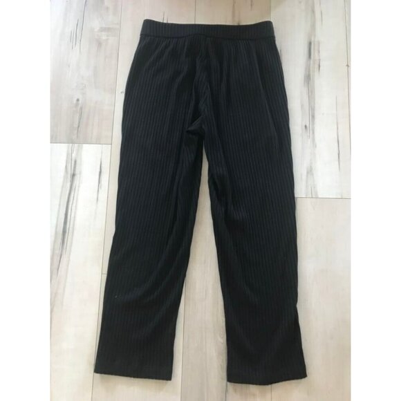 EILEEN FISHER Textured Stretch Rib Ankle Pants Size PP Black Lyocell Elastane - Picture 3 of 9